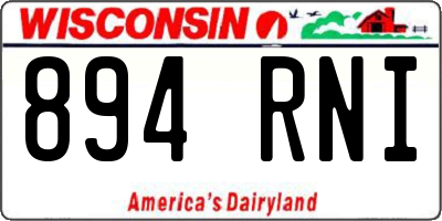 WI license plate 894RNI