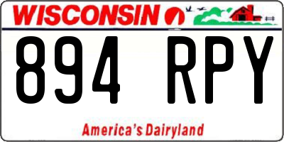 WI license plate 894RPY
