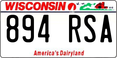WI license plate 894RSA