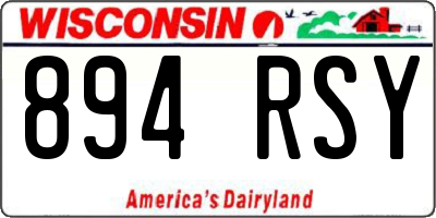 WI license plate 894RSY