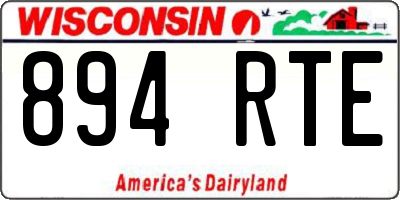 WI license plate 894RTE