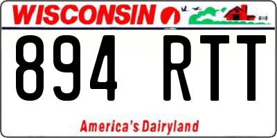 WI license plate 894RTT