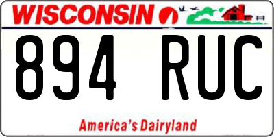 WI license plate 894RUC