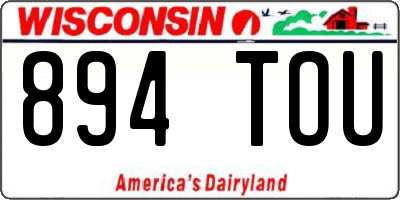 WI license plate 894TOU