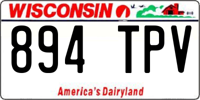 WI license plate 894TPV