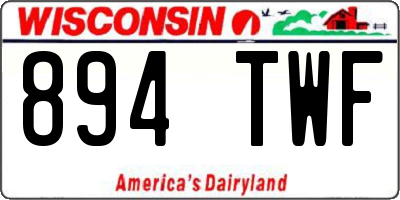 WI license plate 894TWF