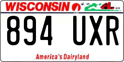 WI license plate 894UXR