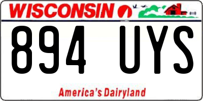 WI license plate 894UYS