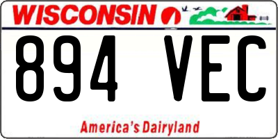 WI license plate 894VEC