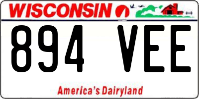 WI license plate 894VEE