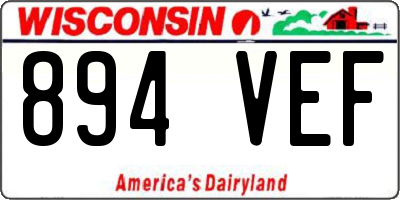 WI license plate 894VEF