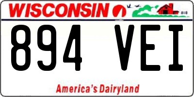 WI license plate 894VEI