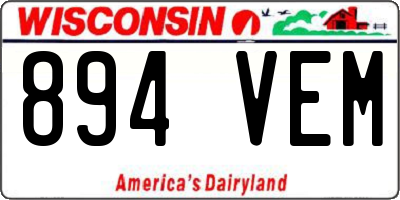 WI license plate 894VEM