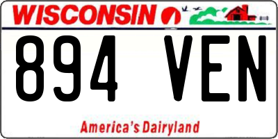 WI license plate 894VEN