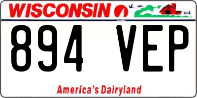 WI license plate 894VEP