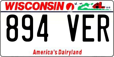 WI license plate 894VER