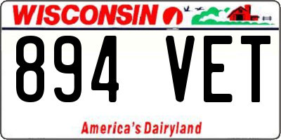 WI license plate 894VET