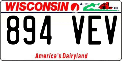 WI license plate 894VEV