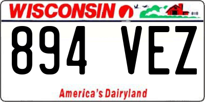 WI license plate 894VEZ