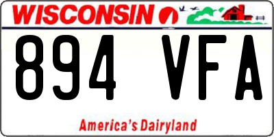 WI license plate 894VFA