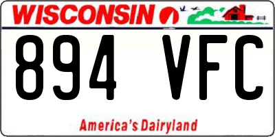 WI license plate 894VFC