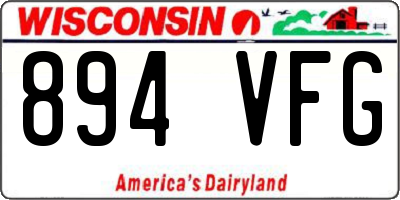 WI license plate 894VFG