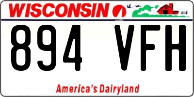 WI license plate 894VFH