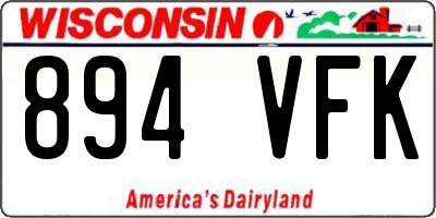 WI license plate 894VFK