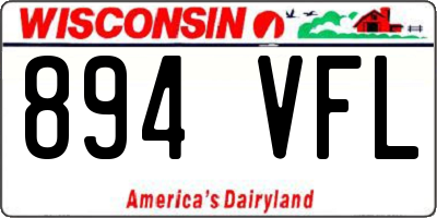 WI license plate 894VFL