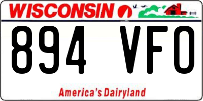 WI license plate 894VFO