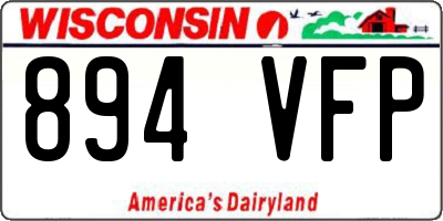 WI license plate 894VFP