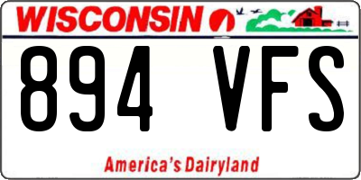 WI license plate 894VFS