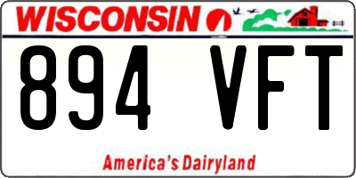 WI license plate 894VFT