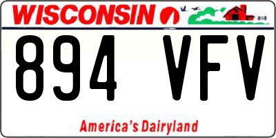 WI license plate 894VFV