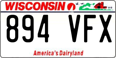 WI license plate 894VFX