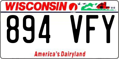 WI license plate 894VFY