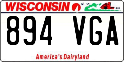 WI license plate 894VGA