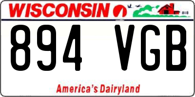 WI license plate 894VGB