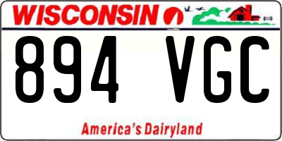 WI license plate 894VGC