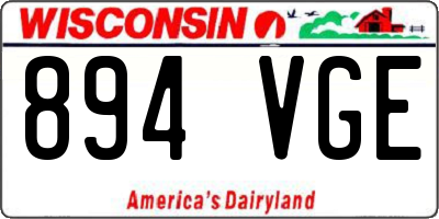 WI license plate 894VGE