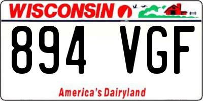 WI license plate 894VGF