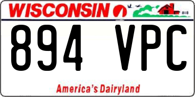 WI license plate 894VPC