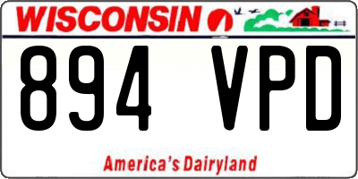 WI license plate 894VPD