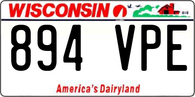 WI license plate 894VPE
