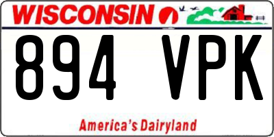 WI license plate 894VPK