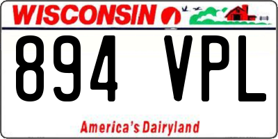 WI license plate 894VPL