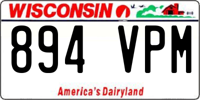 WI license plate 894VPM