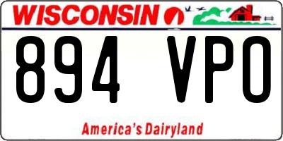 WI license plate 894VPO