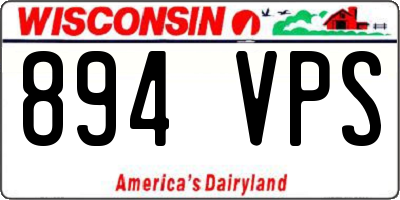 WI license plate 894VPS