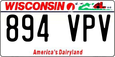 WI license plate 894VPV